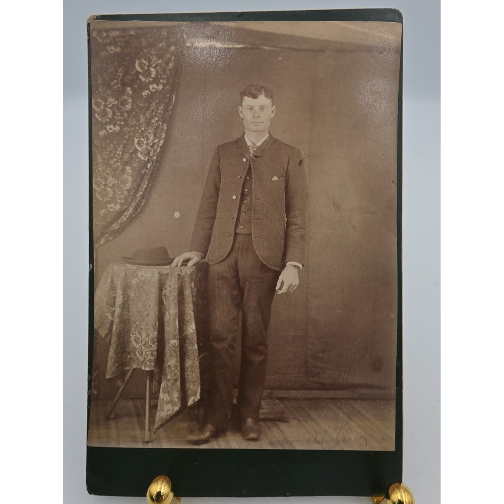 Antique Victorian American Gentlemen Portrait, Cabinet Photo 6.5" X 4" CDV
